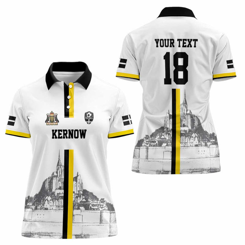 Custom Cornwall Football Women Polo Shirt Mont Saint Michel