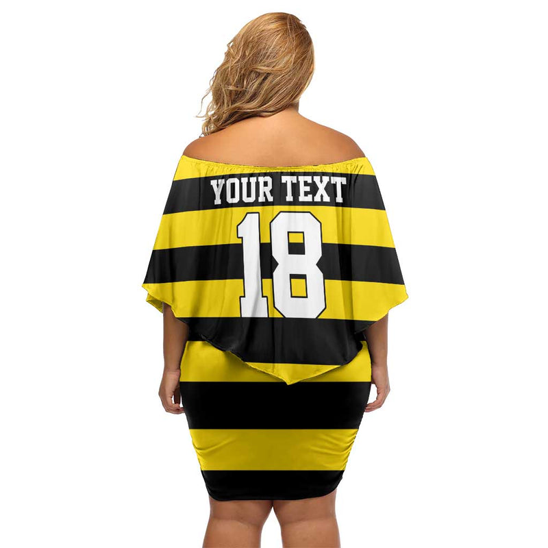 Custom Cornwall Rugby One And All Off Shoulder Short Dress