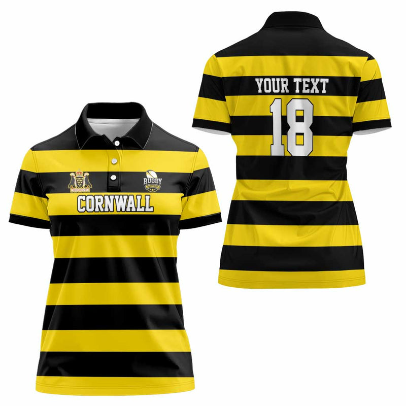 Custom Cornwall Rugby One And All Women Polo Shirt
