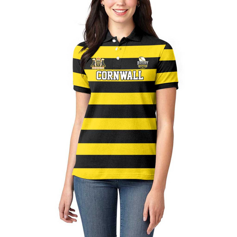 Custom Cornwall Rugby One And All Women Polo Shirt