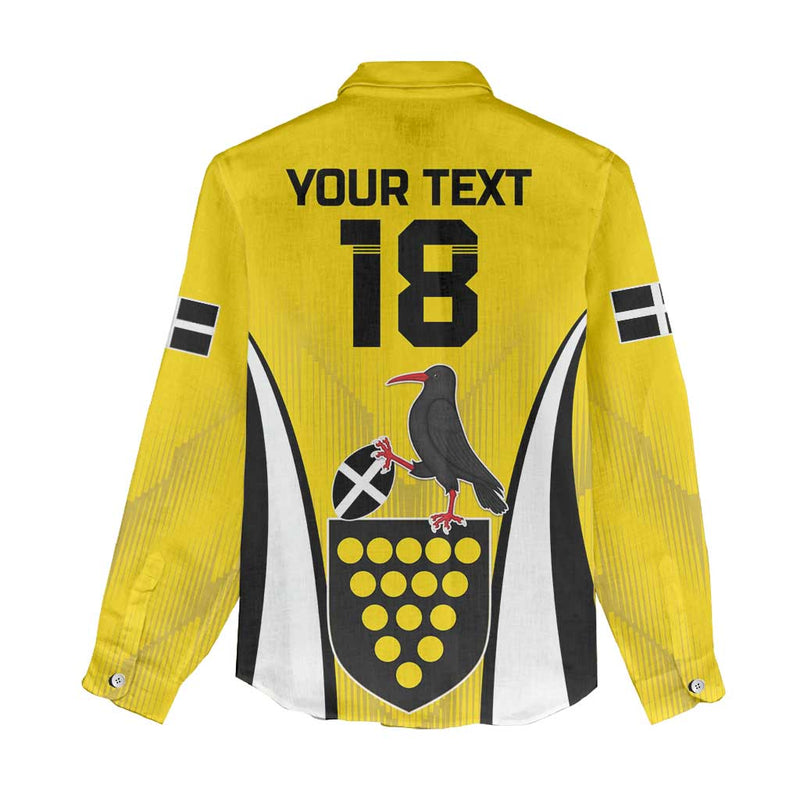 Custom Cornwall Rugby Women Casual Shirt Cornish Chough Go Champion