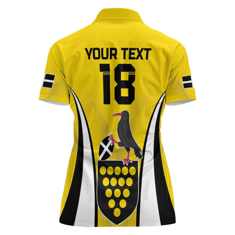 Custom Cornwall Rugby Women Polo Shirt Cornish Chough Go Champion