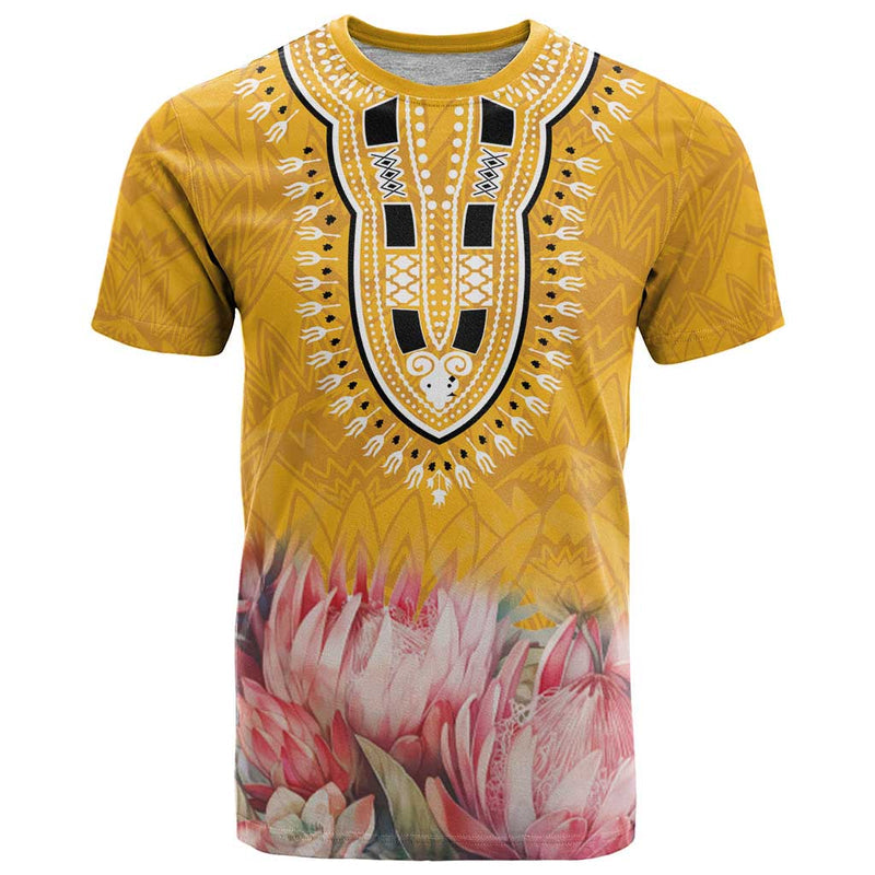 Africa Dashiki King Protea Floral Motif Patterns T Shirt