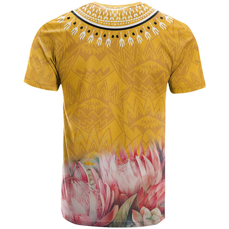 Africa Dashiki King Protea Floral Motif Patterns T Shirt