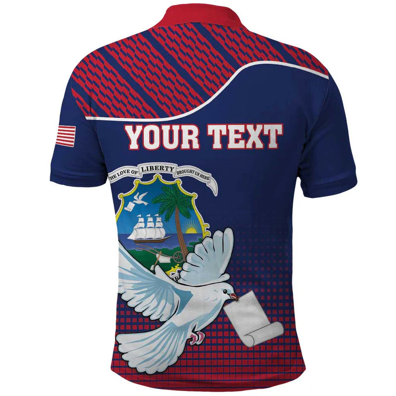 Custom Liberia White Dove With A Scroll Polo Shirt Coat Of Arms