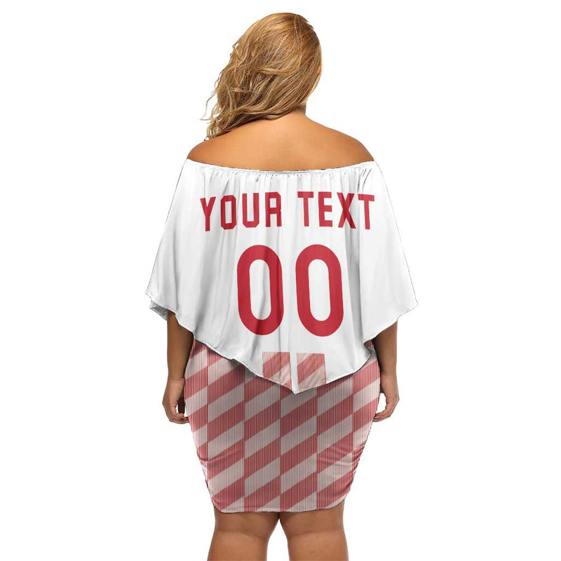 Custom Denmark Football Danish Dynamite White Version Off Shoulder Short Dress