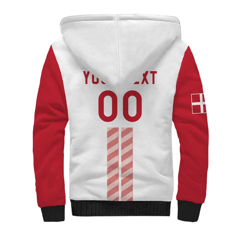 Custom Denmark Football Danish Dynamite White Version Sherpa Hoodie