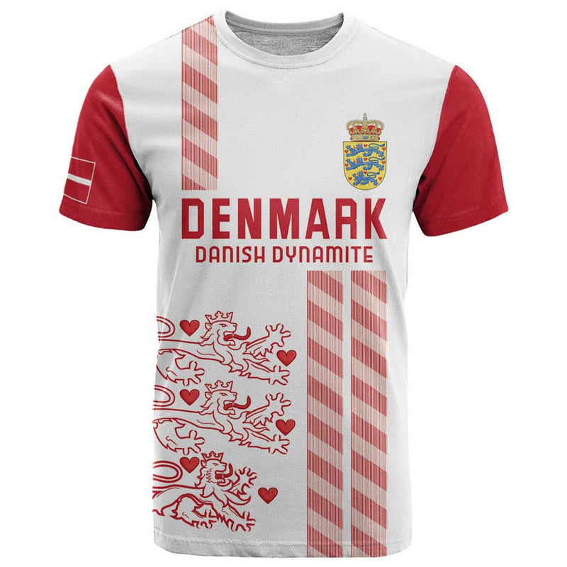 Custom Denmark Football Danish Dynamite White Version T Shirt