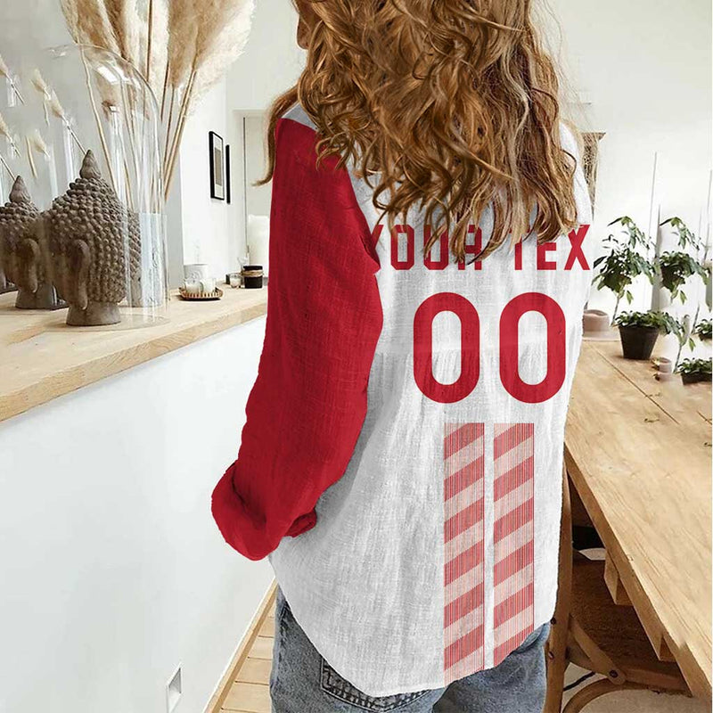 Custom Denmark Football Danish Dynamite White Version Women Casual Shirt
