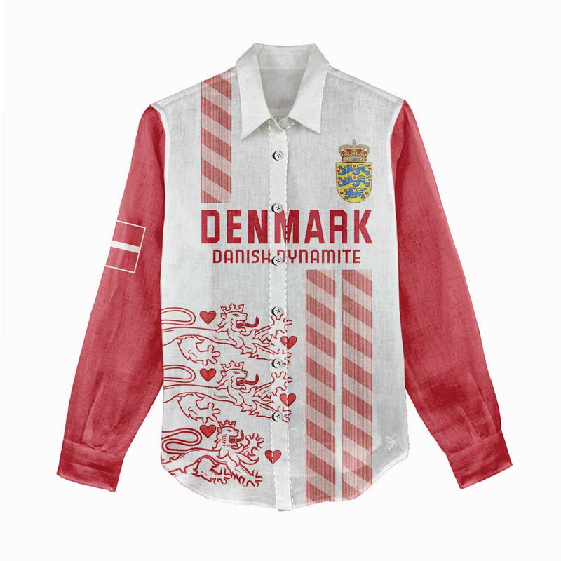 Custom Denmark Football Danish Dynamite White Version Women Casual Shirt