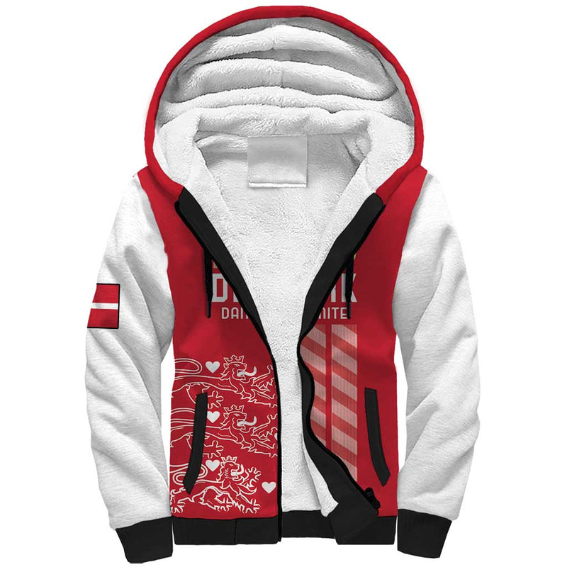 Custom Denmark Football Danish Dynamite Red Version Sherpa Hoodie
