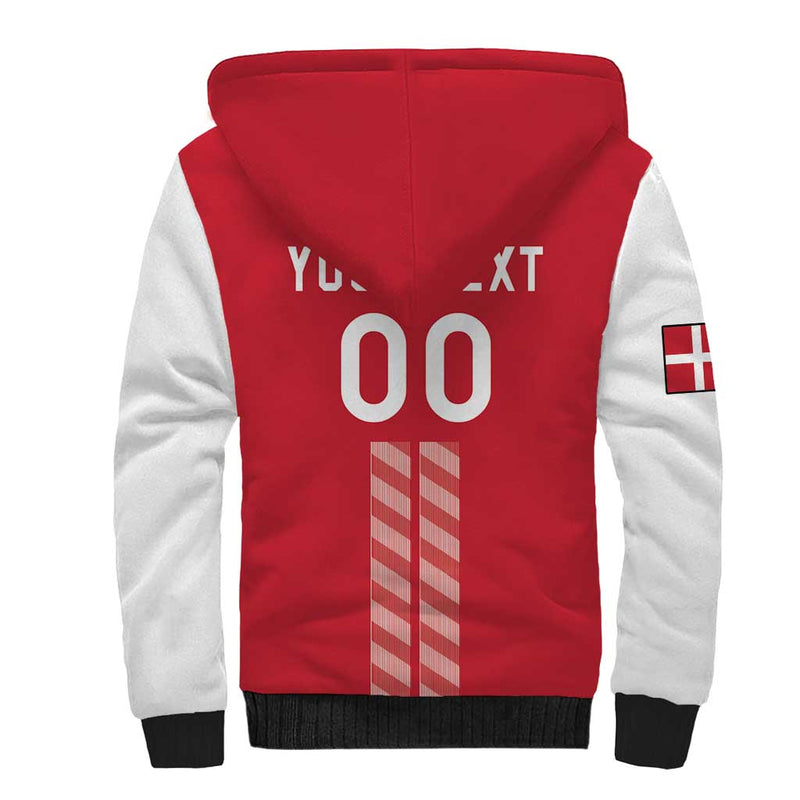 Custom Denmark Football Danish Dynamite Red Version Sherpa Hoodie