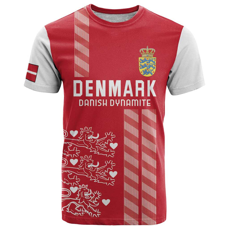 Custom Denmark Football Danish Dynamite Red Version T Shirt