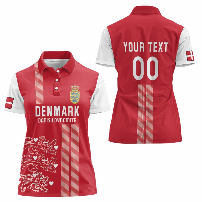 Custom Denmark Football Danish Dynamite Red Version Women Polo Shirt
