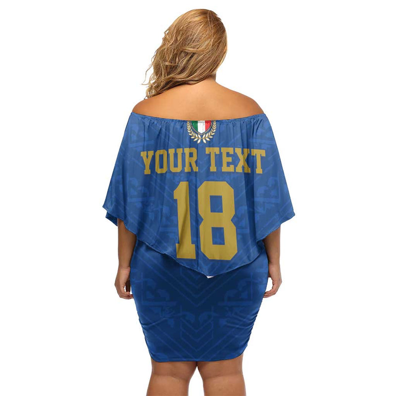 Custom Italy Football Come On Gli Azzurri Off Shoulder Short Dress