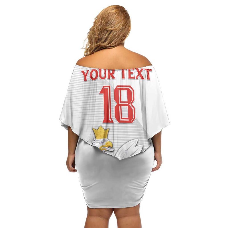 Custom Poland Football Bialo-czerwoni Go Champion Off Shoulder Short Dress