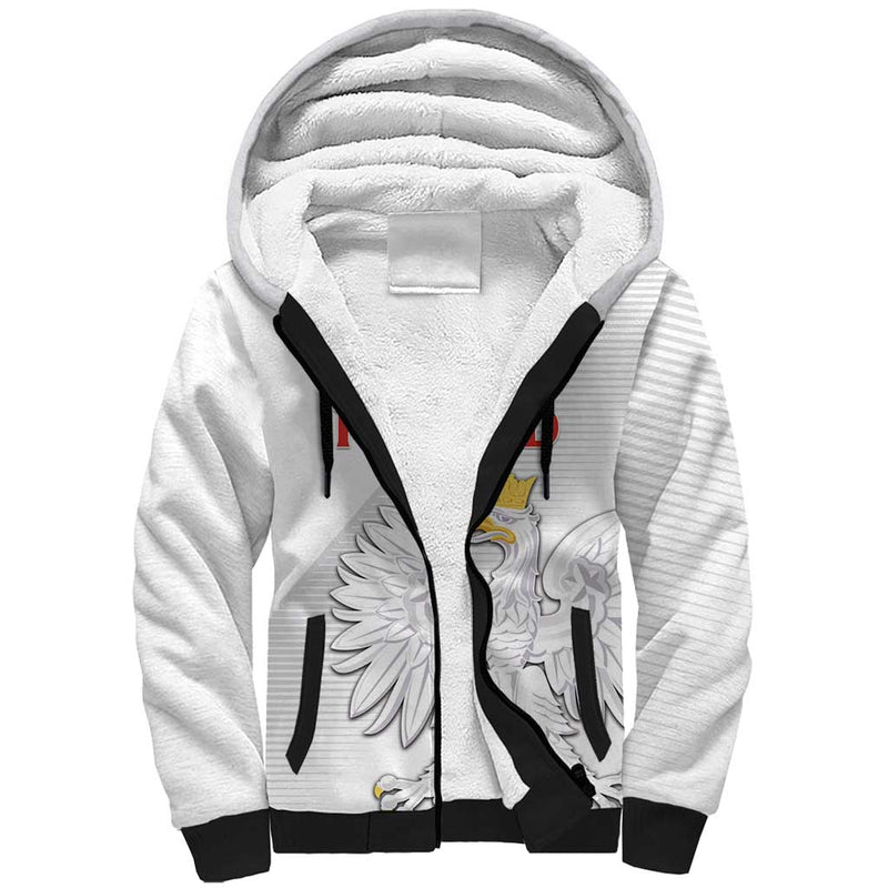 Custom Poland Football Bialo-Czerwoni Go Champion Sherpa Hoodie