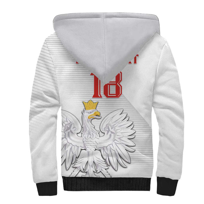 Custom Poland Football Bialo-Czerwoni Go Champion Sherpa Hoodie