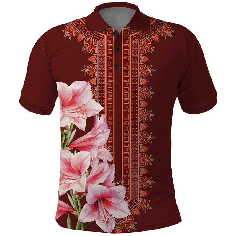 Africa Dashiki With Belladonna Lily Polo Shirt
