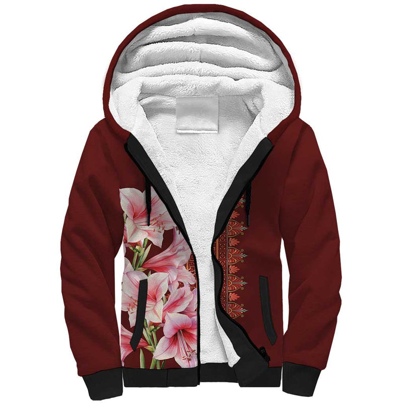 Africa Dashiki With Belladonna Lily Sherpa Hoodie
