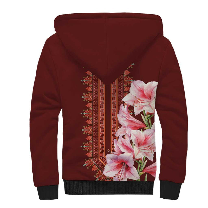 Africa Dashiki With Belladonna Lily Sherpa Hoodie