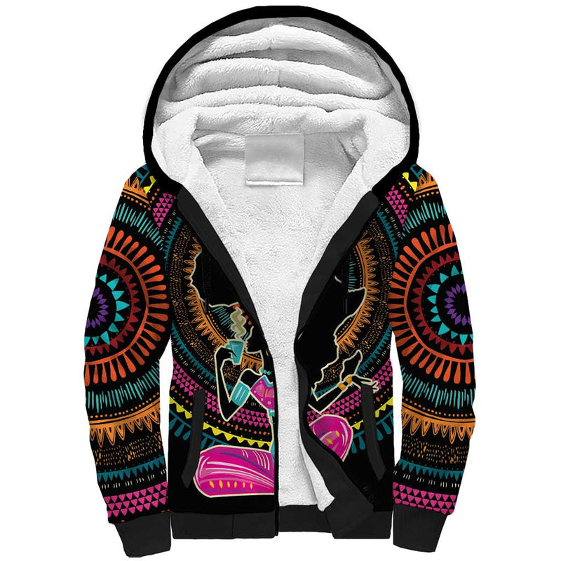 Africa Beautiful Black Woman Sherpa Hoodie