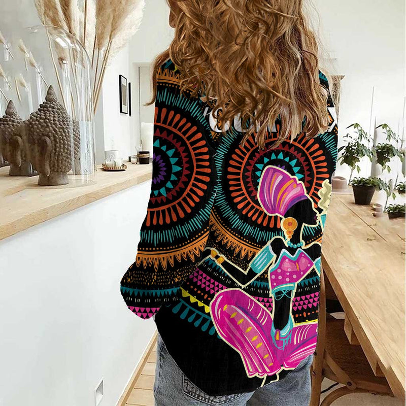 Africa Beautiful Black Woman Women Casual Shirt
