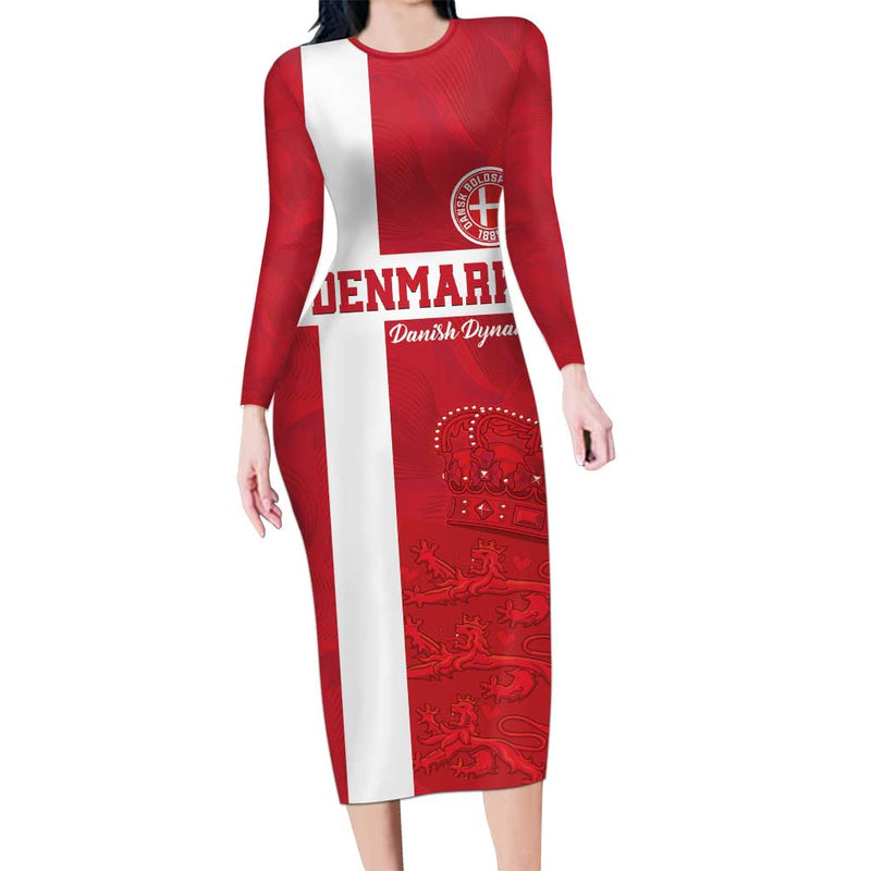 Custom Denmark Football Danish Dynamite Go Champion Long Sleeve Bodycon Dress