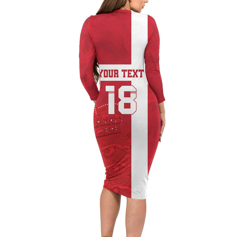 Custom Denmark Football Danish Dynamite Go Champion Long Sleeve Bodycon Dress