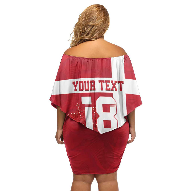 Custom Denmark Football Danish Dynamite Go Champion Off Shoulder Short Dress