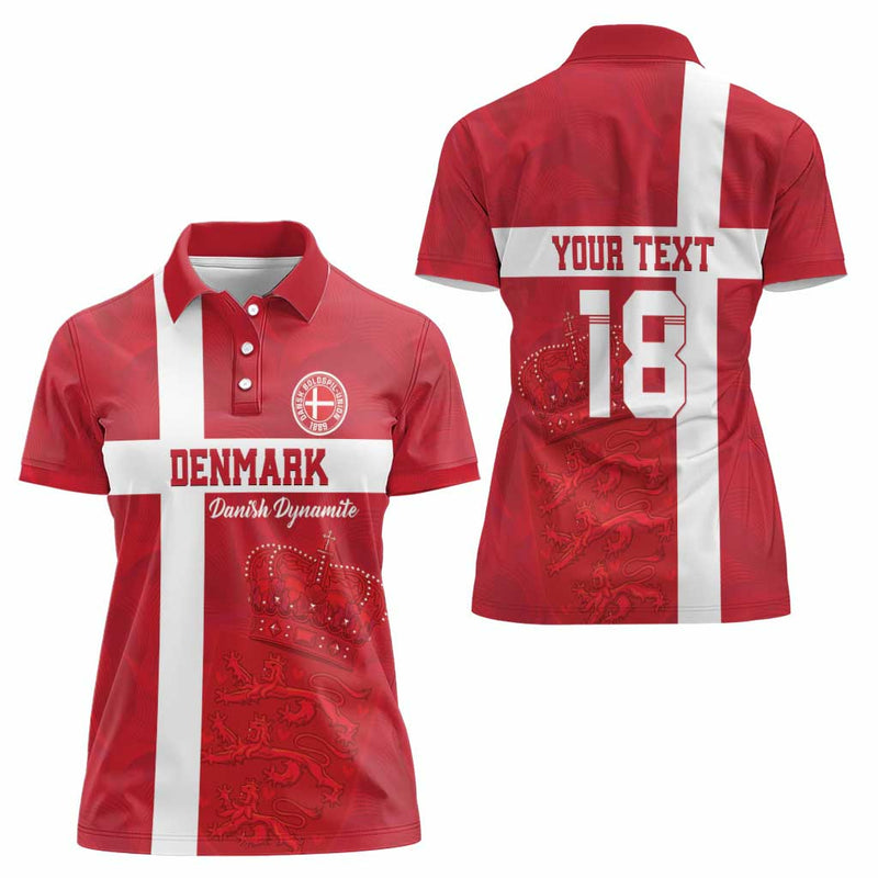 Custom Denmark Football Danish Dynamite Go Champion Women Polo Shirt