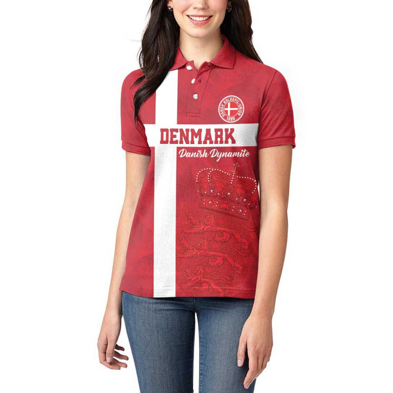 Custom Denmark Football Danish Dynamite Go Champion Women Polo Shirt