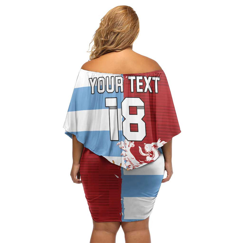 Custom British Lions Argentina Unique Style Off Shoulder Short Dress