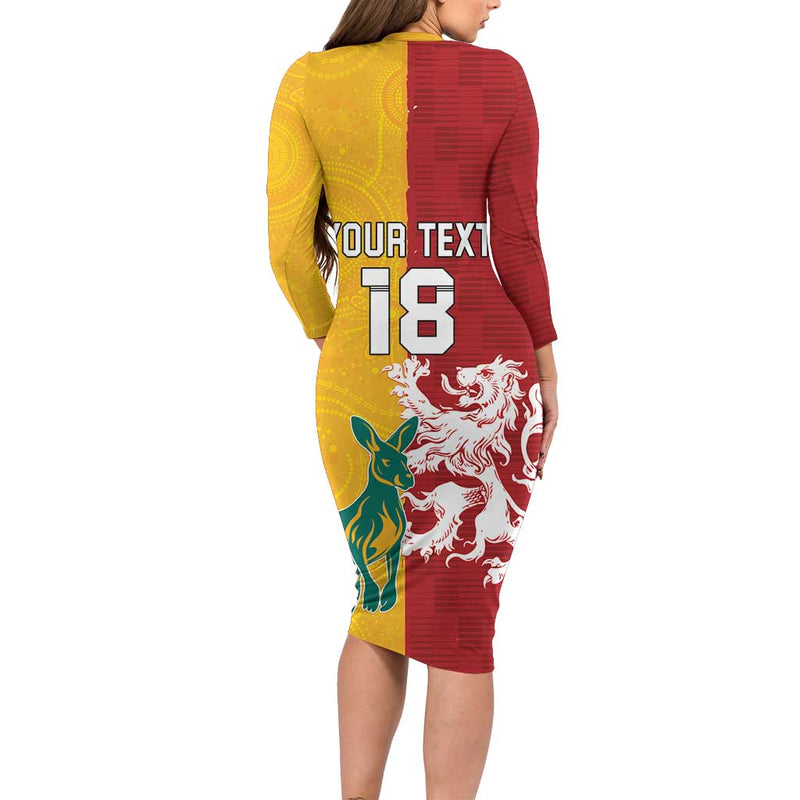Custom British Lions Australia Unique Style Long Sleeve Bodycon Dress
