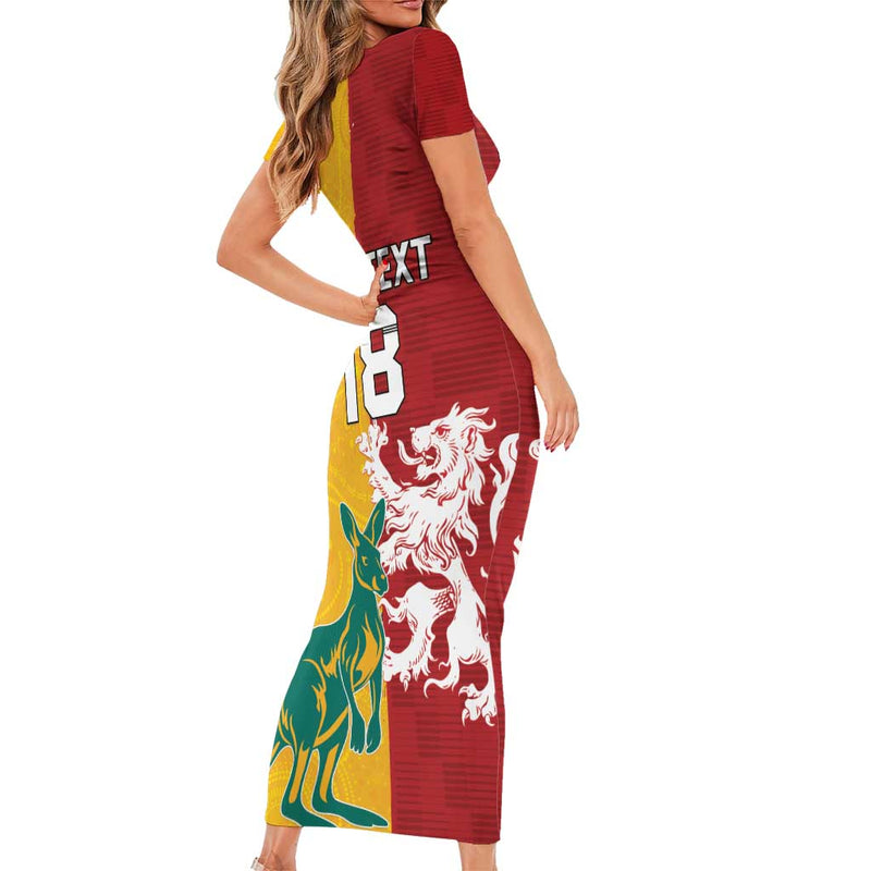 Custom British Lions Australia Unique Style Short Sleeve Bodycon Dress