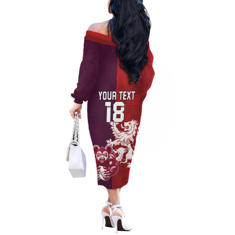 Custom British Lions Brumbies Unique Style Off The Shoulder Long Sleeve Dress