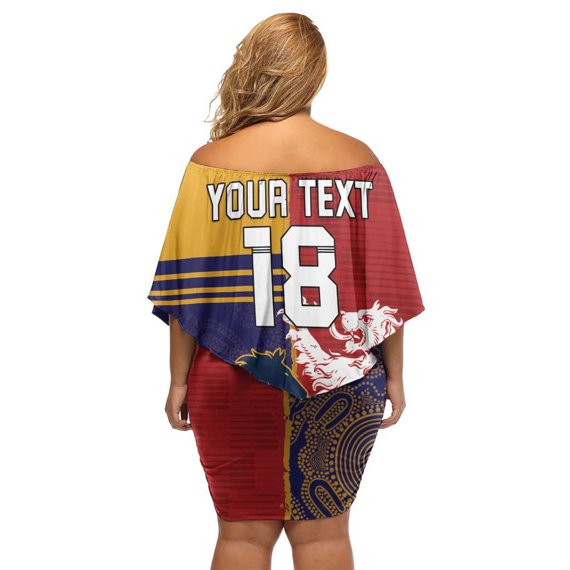 Custom British Lions Queensland Unique Style Off Shoulder Short Dress