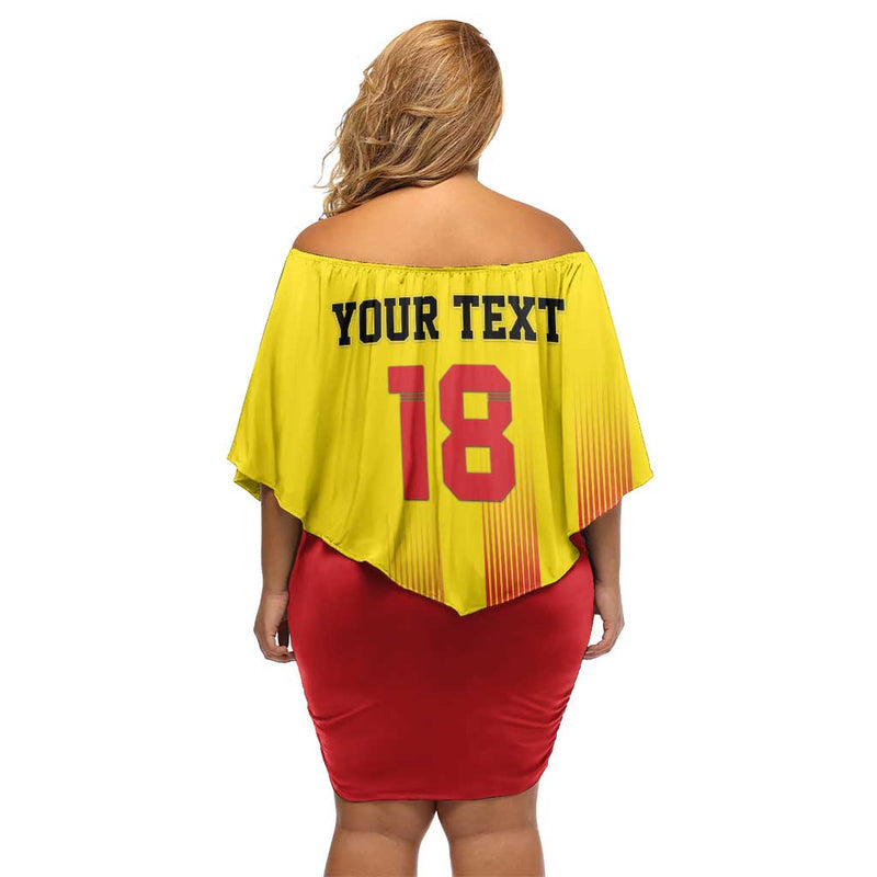 Custom Catalonia Football Seleccio De Futbol De Catalunya Off Shoulder Short Dress