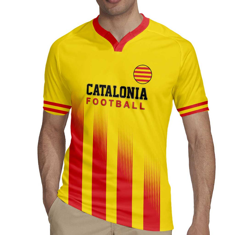 Custom Catalonia Football Seleccio De Futbol De Catalunya Rugby Jersey