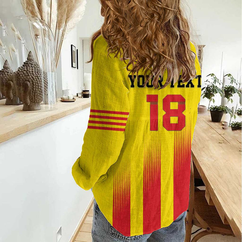 Custom Catalonia Football Seleccio de futbol de Catalunya Women Casual Shirt