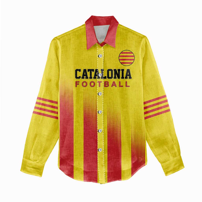 Custom Catalonia Football Seleccio de futbol de Catalunya Women Casual Shirt