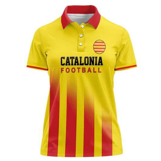 Custom Catalonia Football Seleccio de futbol de Catalunya Women Polo Shirt