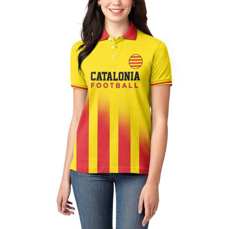 Custom Catalonia Football Seleccio de futbol de Catalunya Women Polo Shirt