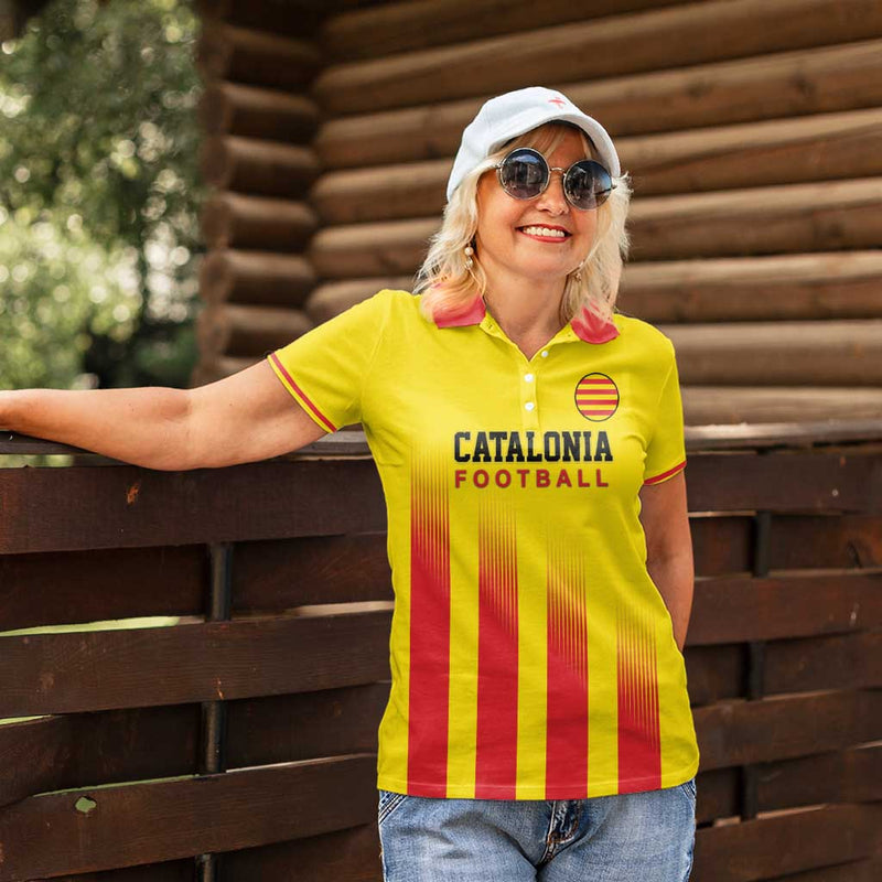 Custom Catalonia Football Seleccio de futbol de Catalunya Women Polo Shirt