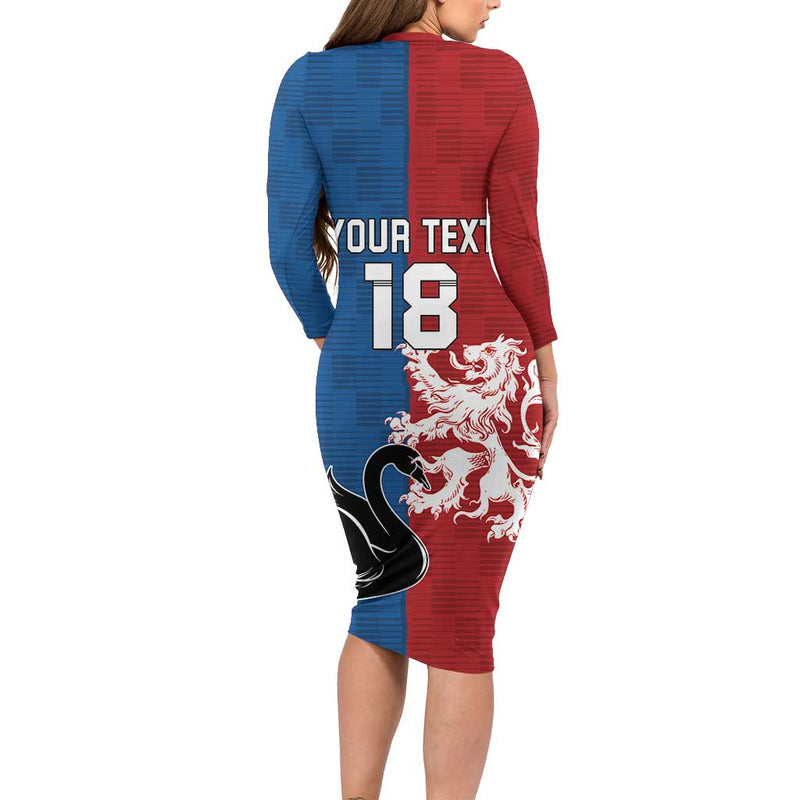 Custom British Lions Western Force Unique Style Long Sleeve Bodycon Dress