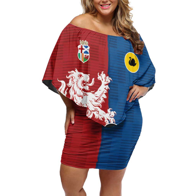Custom British Lions Western Force Unique Style Off Shoulder Short Dress