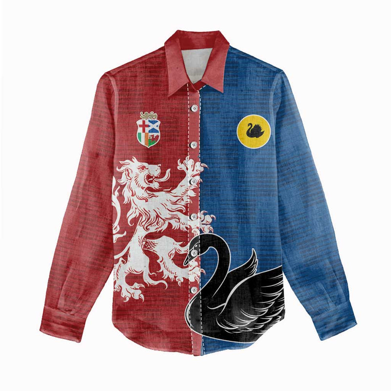 Custom British Lions Western Force Unique Style Women Casual Shirt