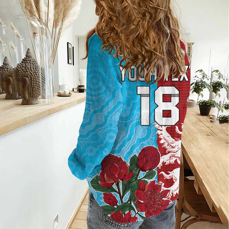 Custom British Lions Waratahs Unique Style Women Casual Shirt