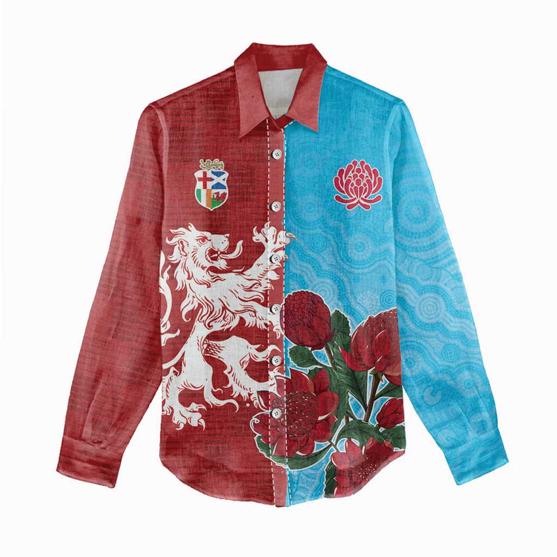 Custom British Lions Waratahs Unique Style Women Casual Shirt