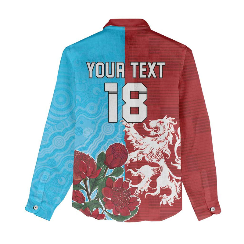 Custom British Lions Waratahs Unique Style Women Casual Shirt